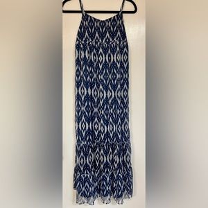 Red Camel maxi girls blue and white summer fun spaghetti strap dress. Not worn